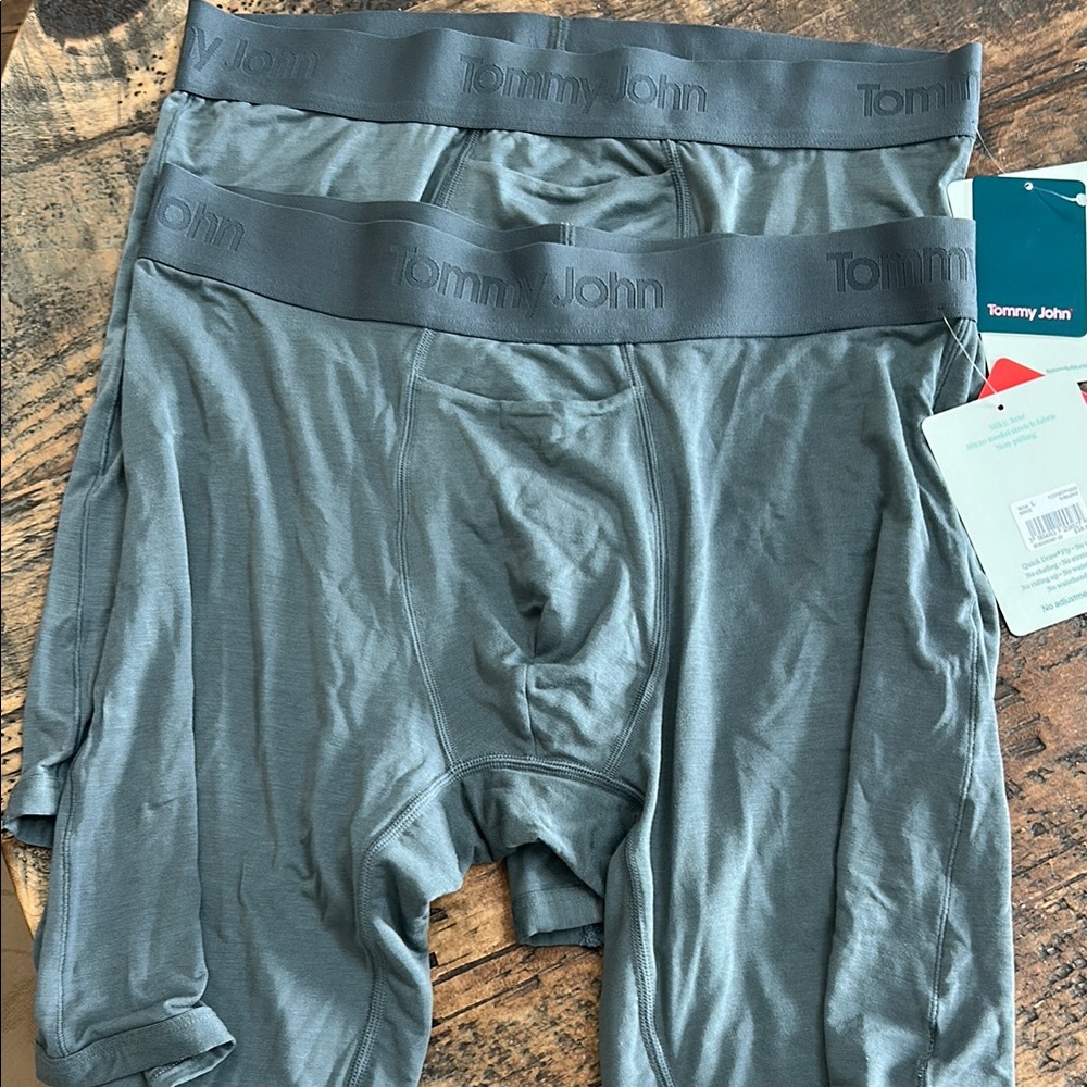 Tommy John Gray Stretch Boxer Briefs Moisture-Wicking 2 pairs- large